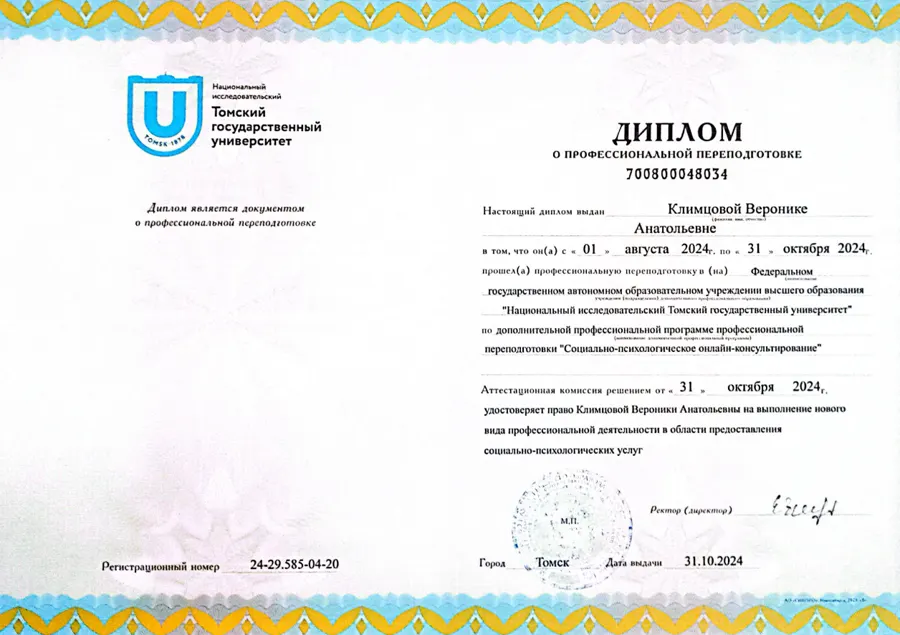 Онлайн-консультирование, ТГУ, 2024